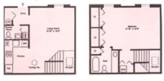 Floor Plan - 1 bedroom 1 bath  Garden deluxe