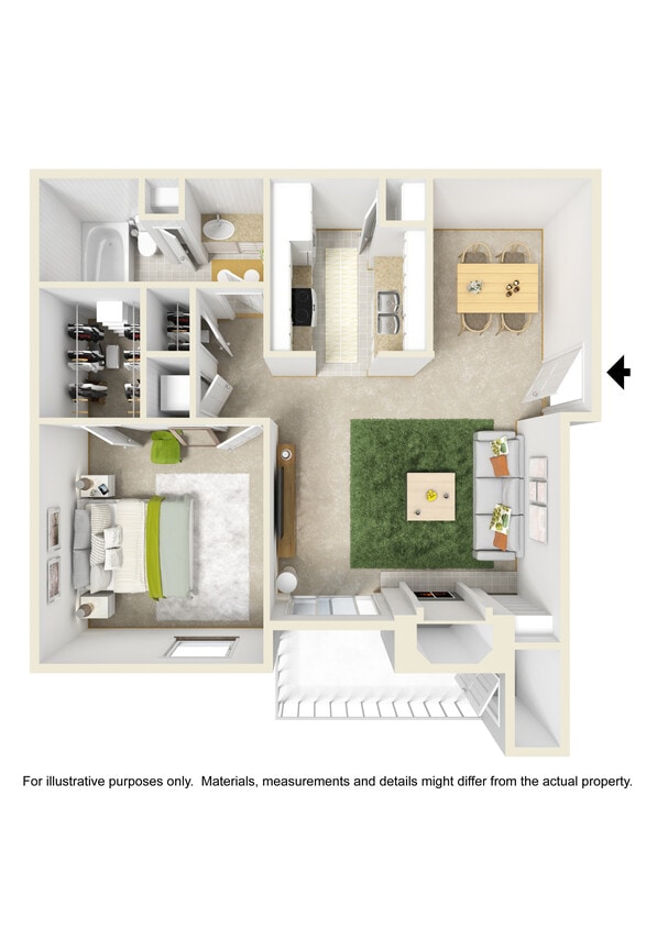 Floor Plan - One Bed One Bath