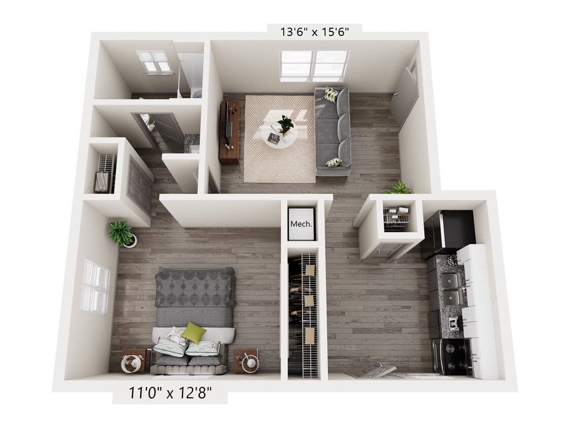 1 Bedroom 1B - 1 Bedroom B Renovated