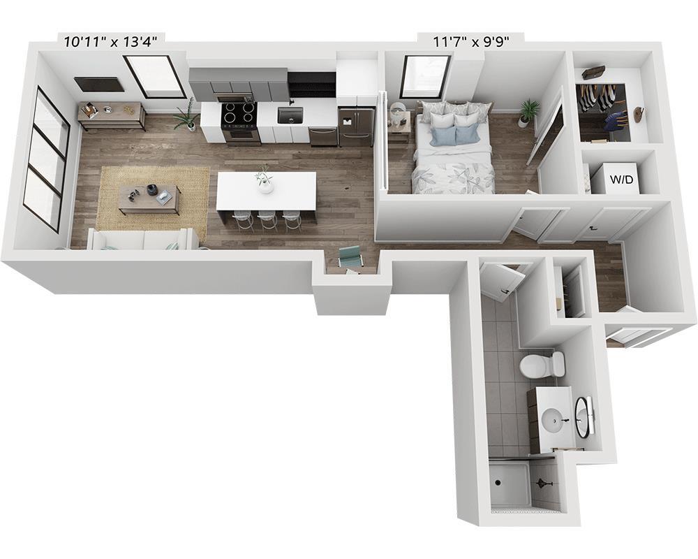 Floor Plan - One Bedroom A1S