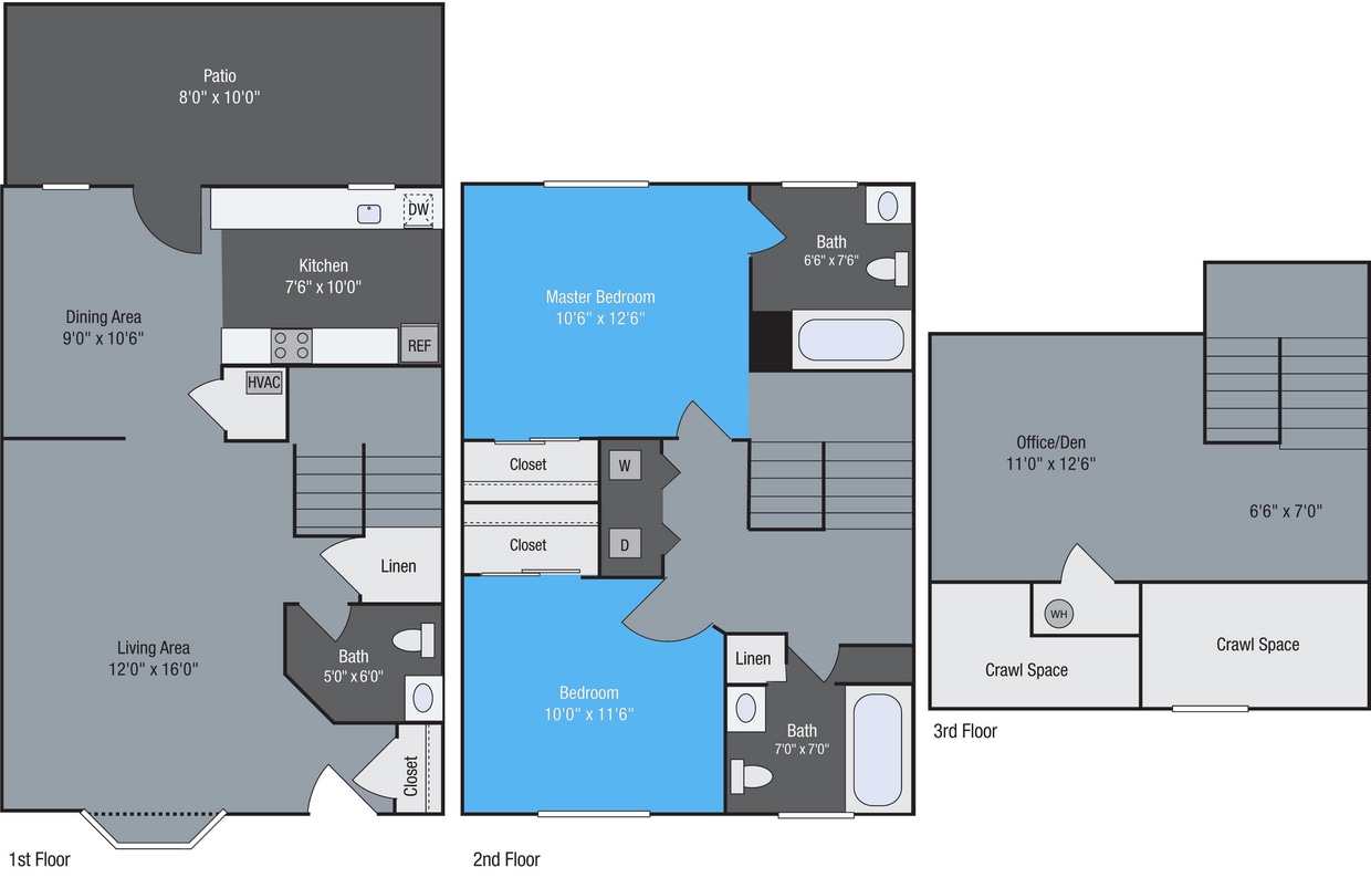 Floor Plan - Townhome - 2 Bedroom 2 Bath
