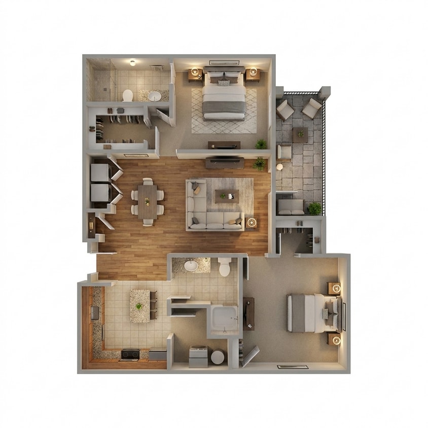 Floor Plan - 2X2C