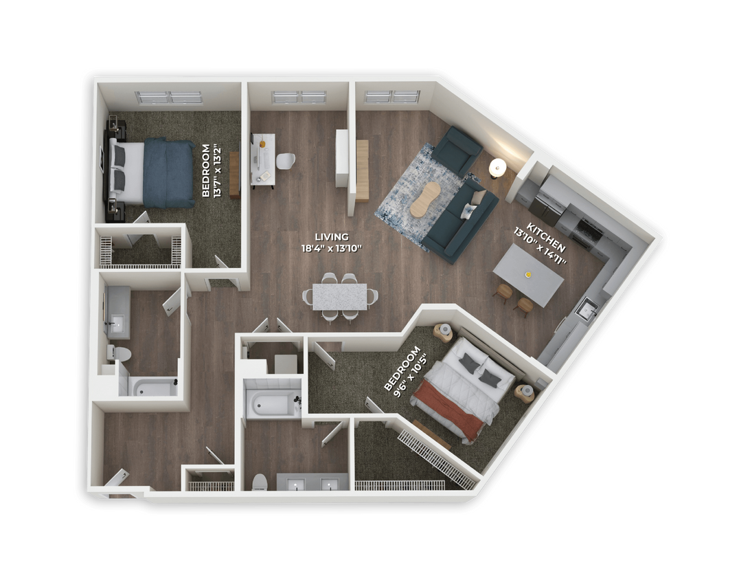 Floor Plan - B3.3 Two Bedroom with Den