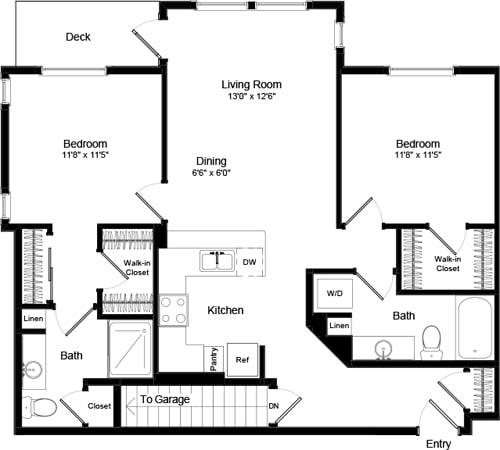Floor Plan - Two Bed B-5 - Phase III