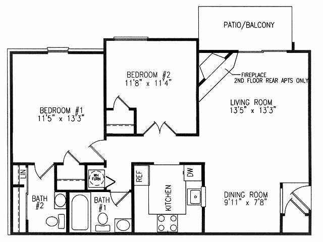 2BR/1BA - 2 Bed 1.5 Bath