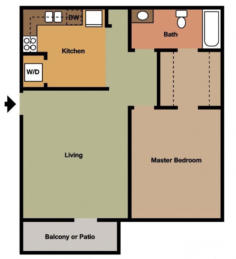 Floor Plan - 1Bed - 1Bath