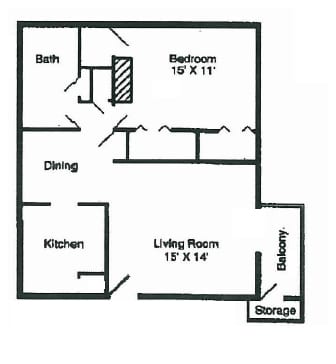 1BR/1BA - 1x1