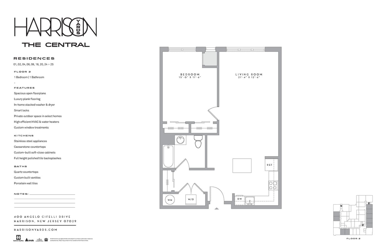 A1B7T floor plan Harrison Yards - A1B7T