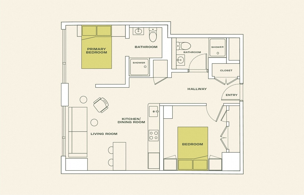 Floor Plan - Two Bedroom (B2A)