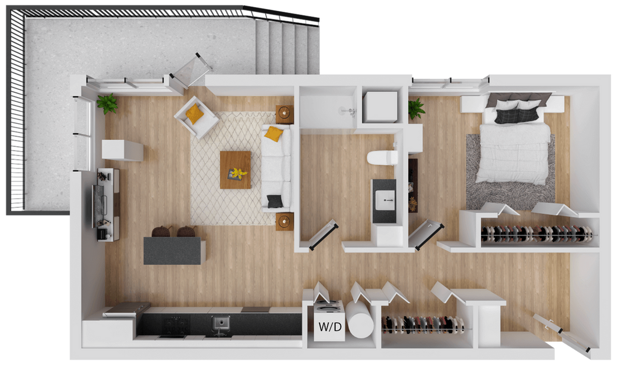 Zeal 4 - 745 square foot one bedroom, one bath apartment - Zeal 4