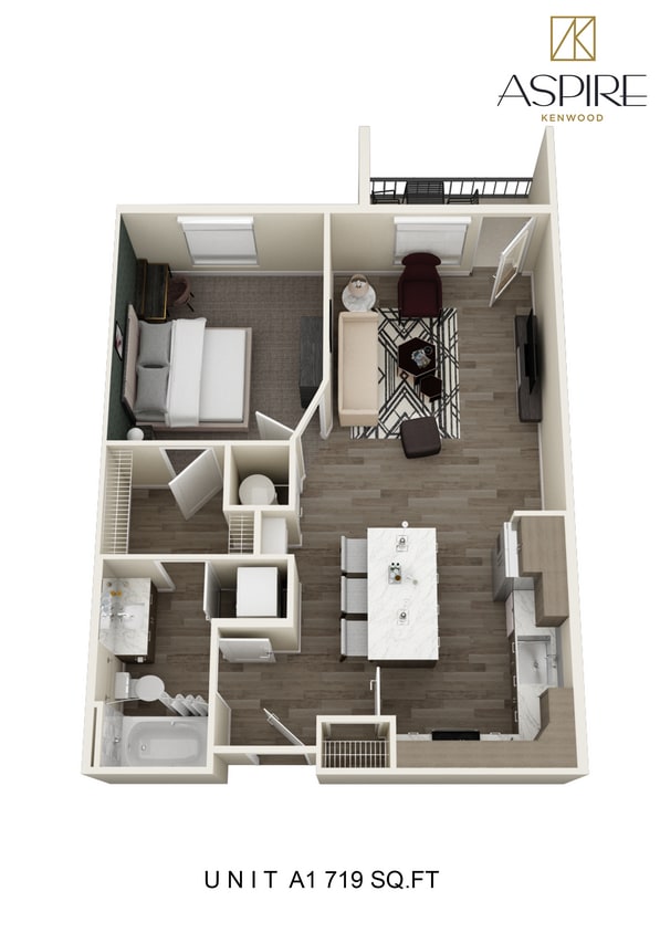 5299-AspireKenwood_Unit A1_Floorplan (1).jpg - One Bedroom