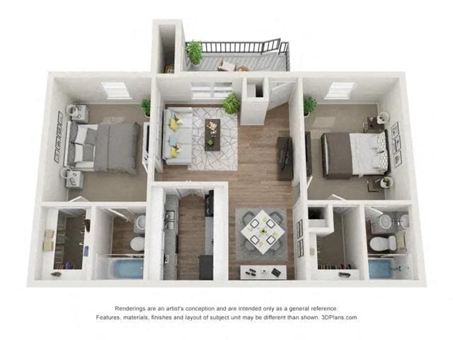 Floor Plan - 2 BEDROOM | 2 BATHROOM A