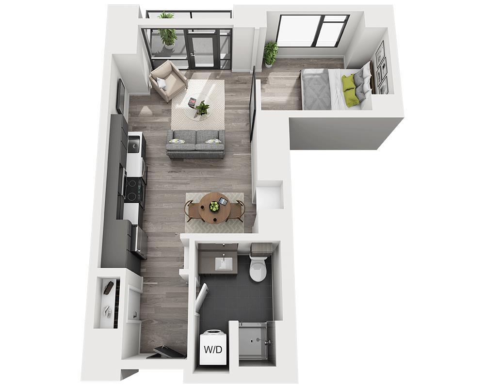 Floor Plan - One Bedroom A1J