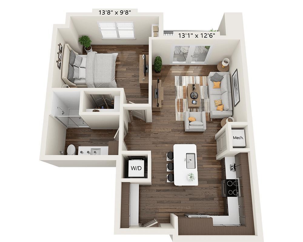 Floor Plan - One Bedroom A1M-III