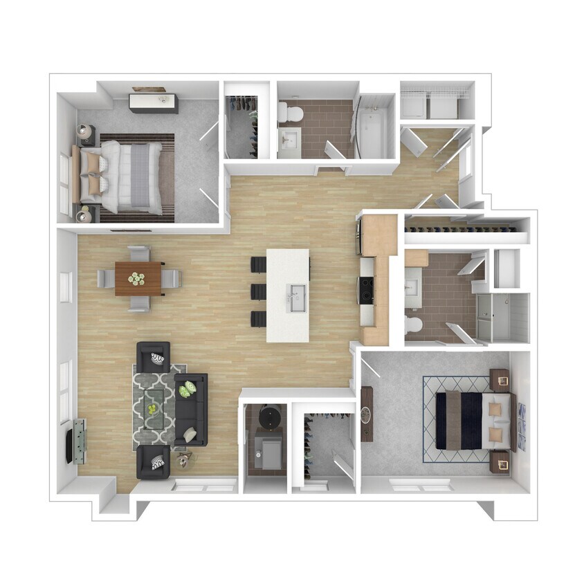 Floor Plan - Two Bed Two Bath H