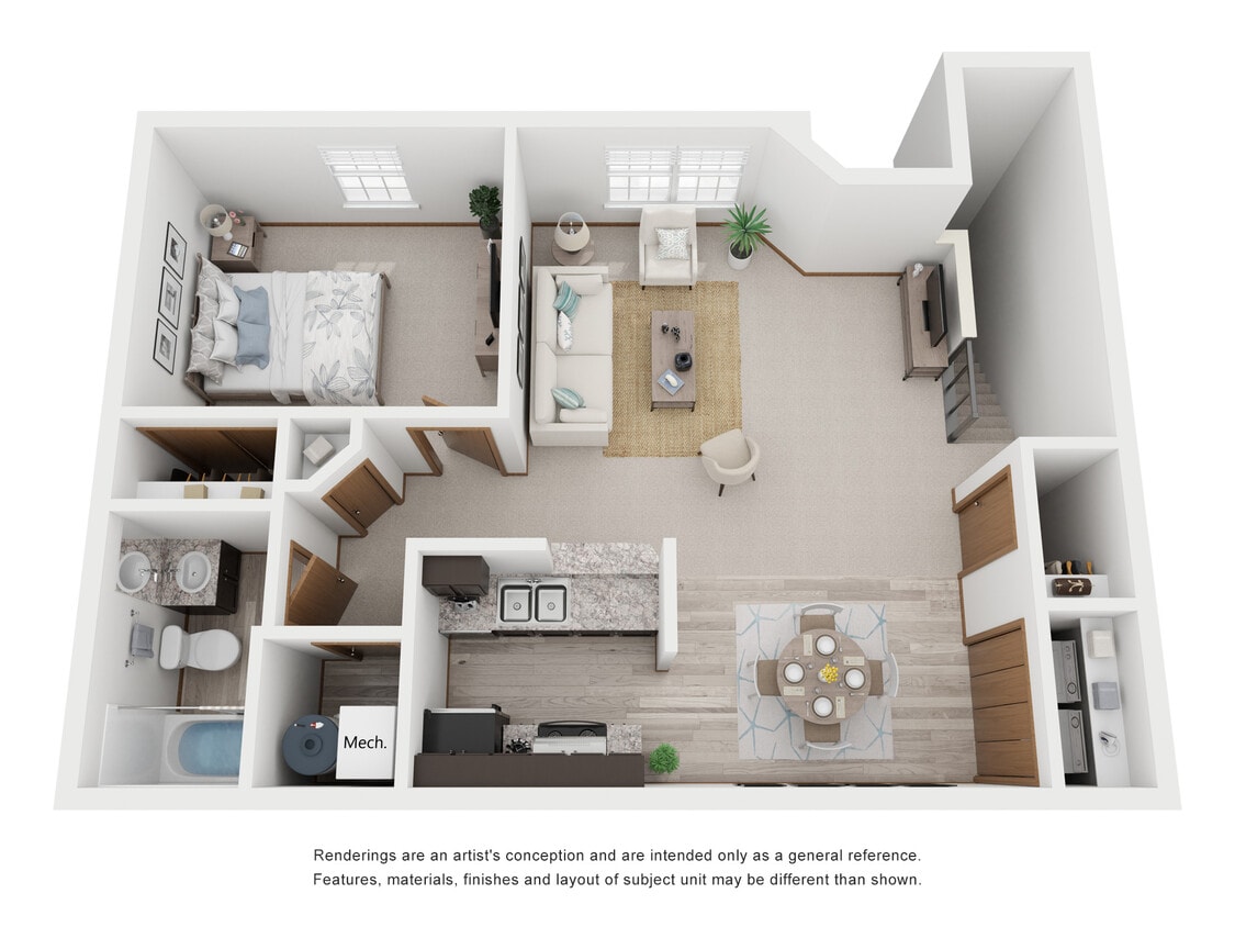 Floor Plan - One Bed, One Bath 
