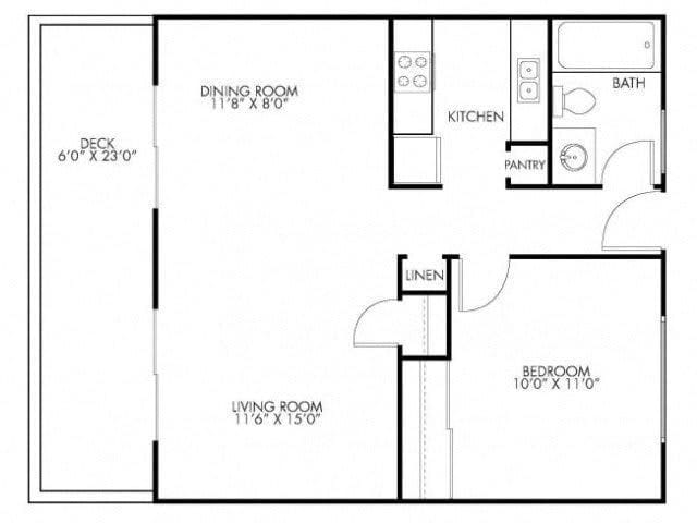 Floor Plan - 1x1 Reno