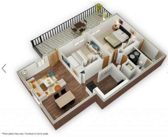 Floor Plan - Two Bedroom | Two Bath