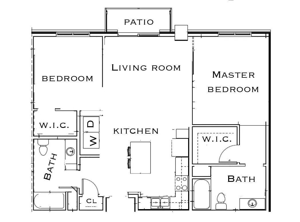 Floor Plan - 2 Bed 2 Bath