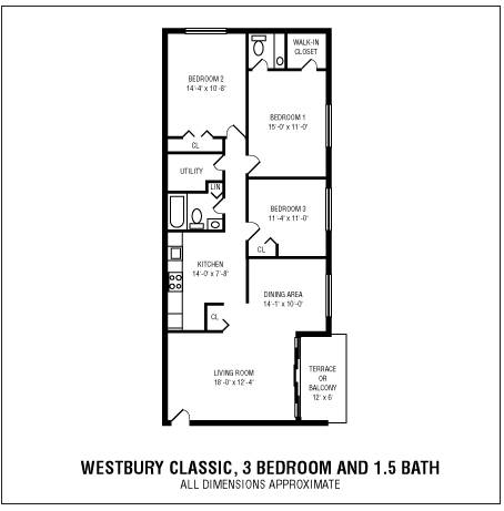 3BR/1.5BA - Westbury Classic