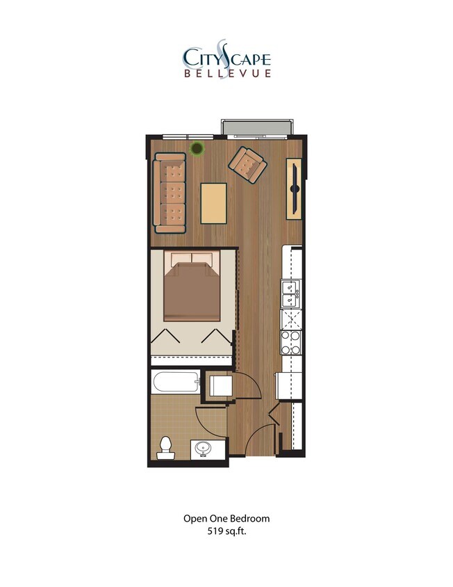 Floor Plan - Midrise - Studio + Den