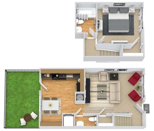 Floor Plan - Camelia Townhouse with Fenced-In Yard