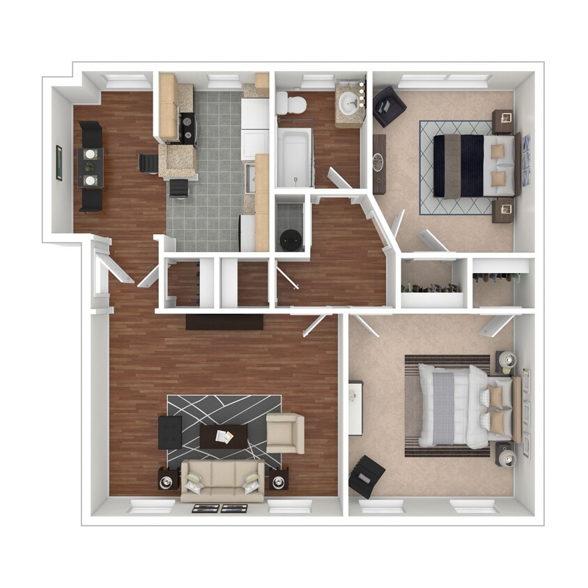 Floor Plan - 2 Bedroom Floorplan KA