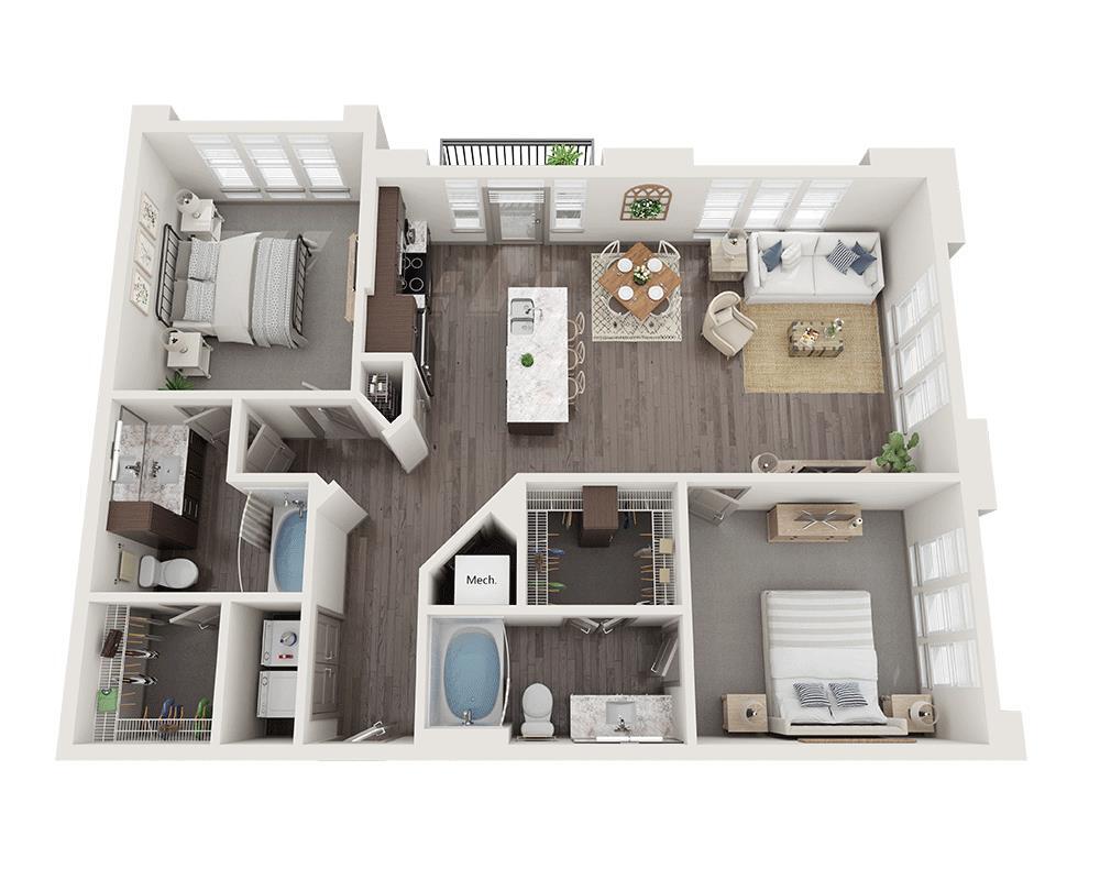 Floor Plan - Two Bedroom B2J
