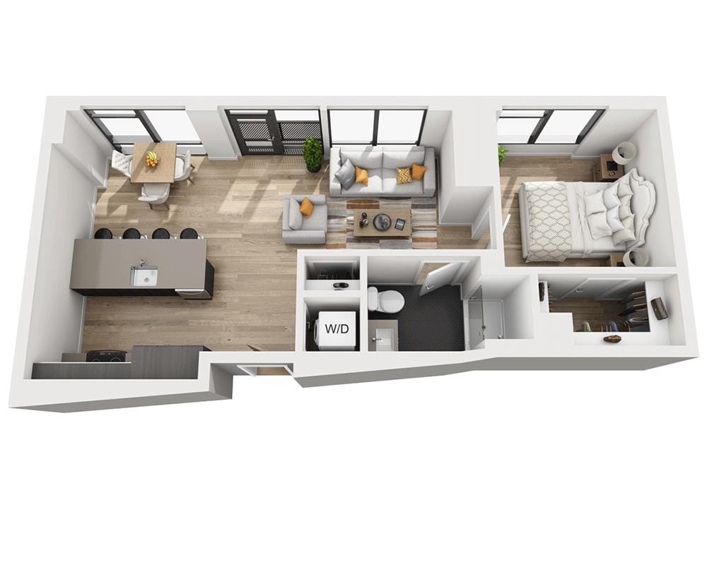 Floor Plan - One Bedroom A1AB