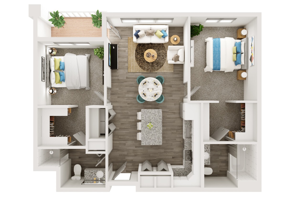 Floor Plan - 2 Bedroom Apartment 80%