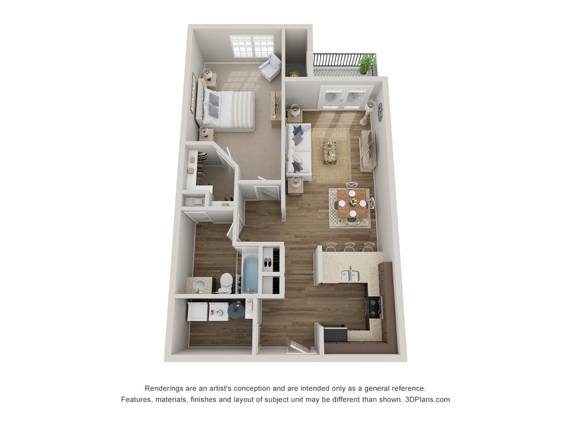 Floor Plan - 1 Bedroom 1 Bath