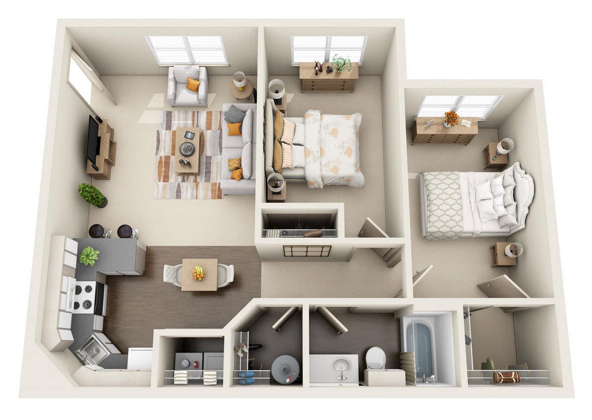 Timberlinks At Denton - B2 Renovated - 1 Beds - 1 Baths - 889 Sq. ft. - B2 Renovated