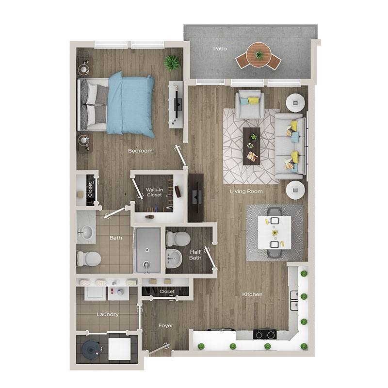 Floor Plan - Bradley w/ Balcony Renovated