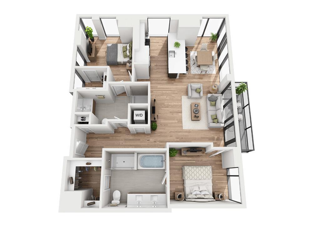 Floor Plan - Two Bedroom B2A