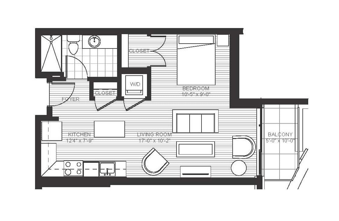 Ellipse on Excelsior and E2 - E2 - Cobalt - 1 Beds - 1 Baths - 492 Sq. ft. - E2 - Cobalt