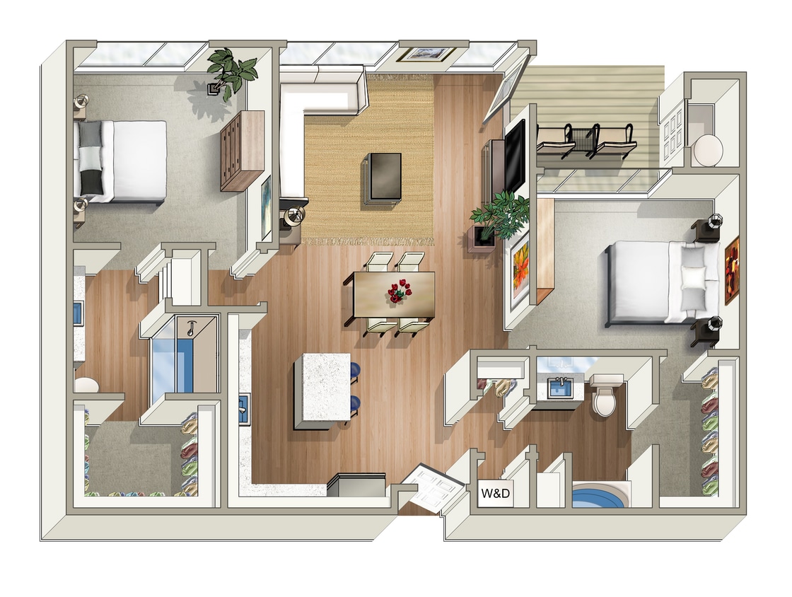 Highline Pointe B3 Floor Plan.jpg - 2 Bedroom, 2 Bathroom