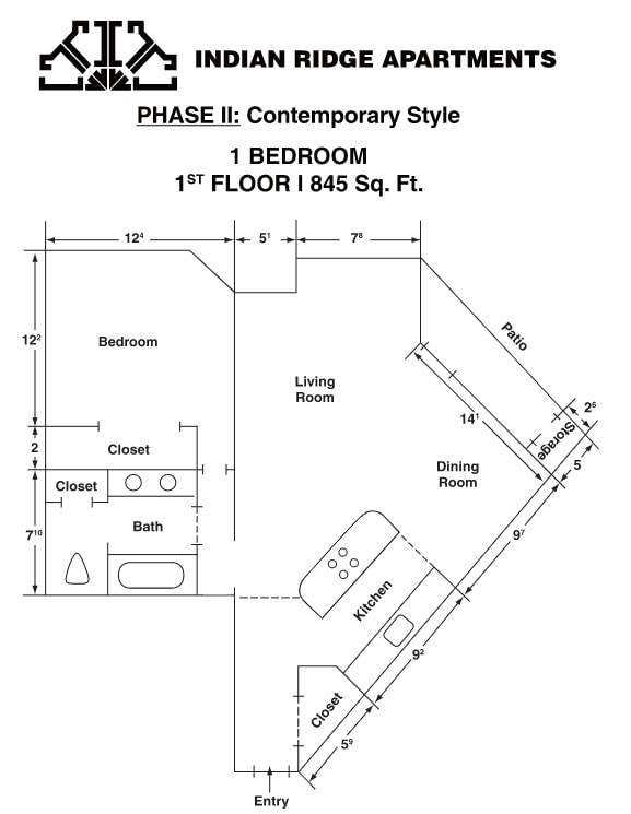 Floor Plan - One Bedroom - Phase II