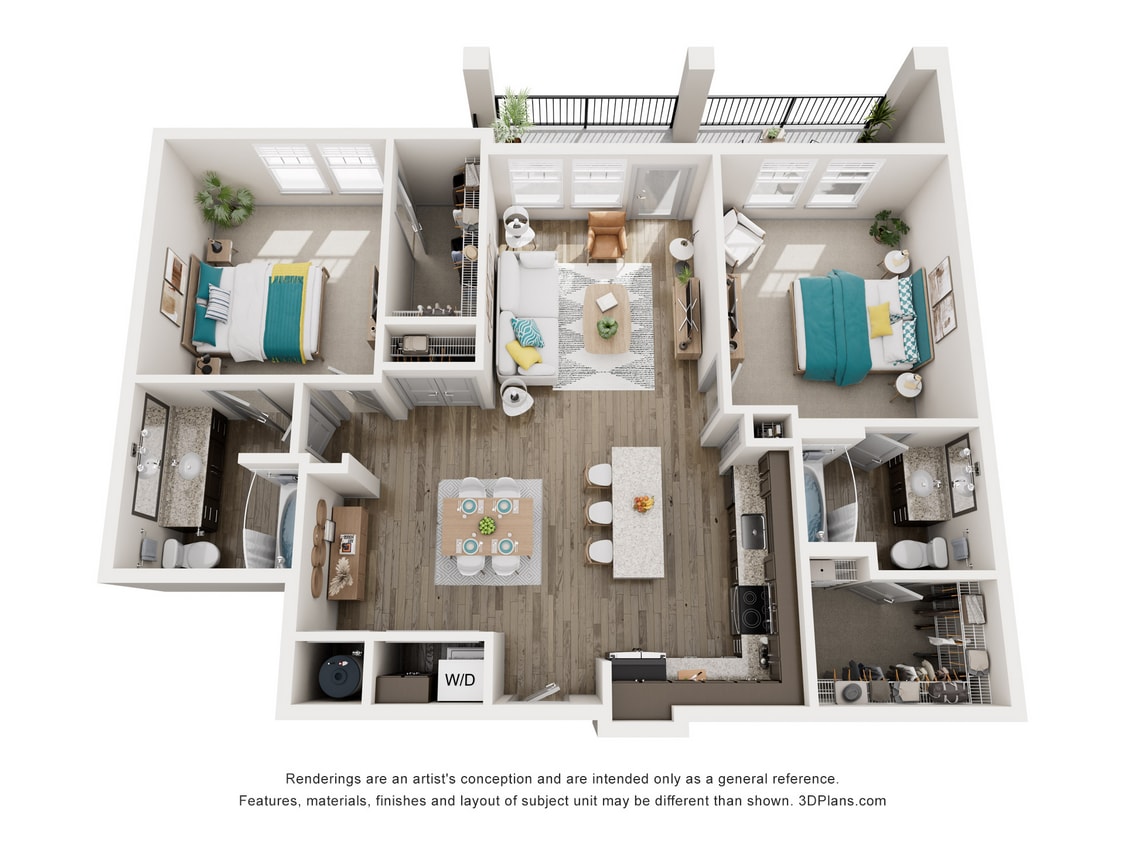 B2_1187_2Bed_2Bath - B2 - Two Bedroom, Two Bathroom