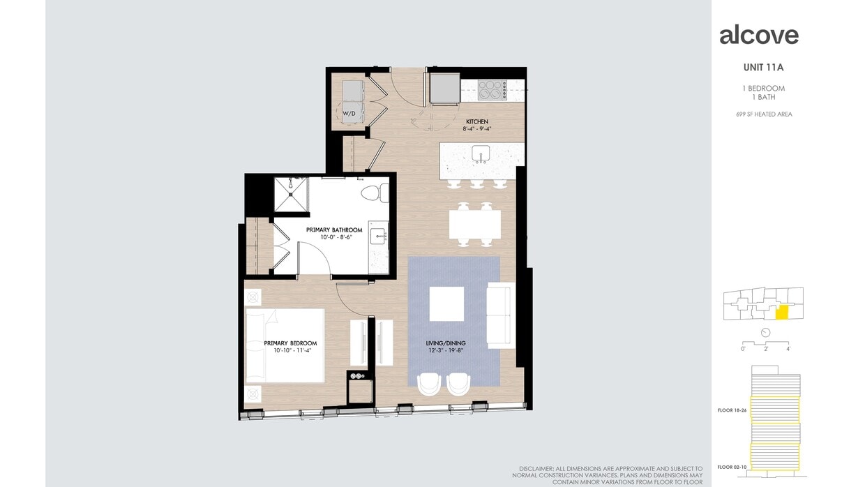 Floor Plan - Alcove  One Bedroom 11 Tiers 1 & 2