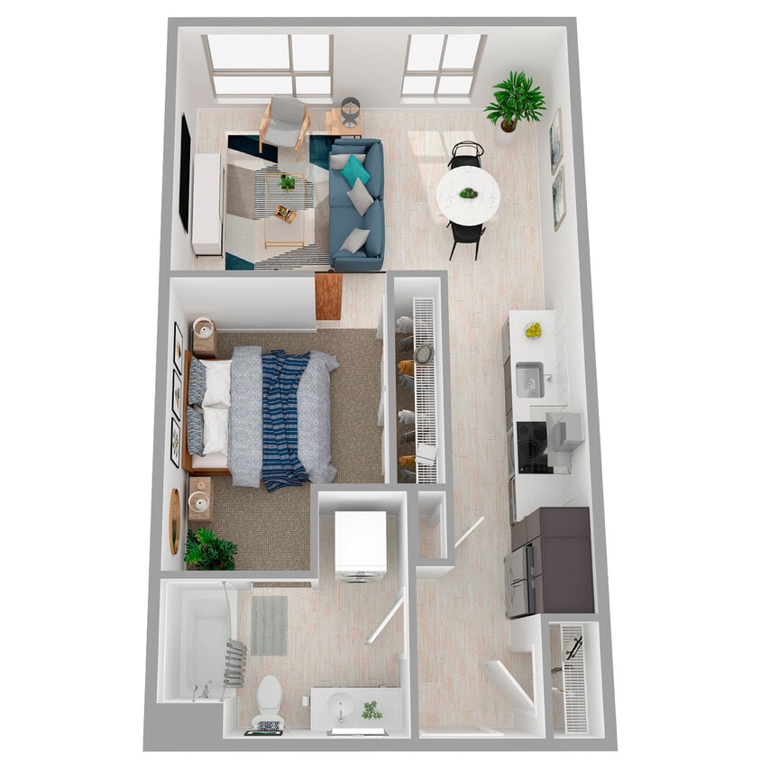 Floor Plan - Urban 1x1 - a61.1