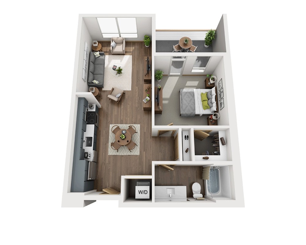 Floor Plan - One Bedroom A1D-CL1