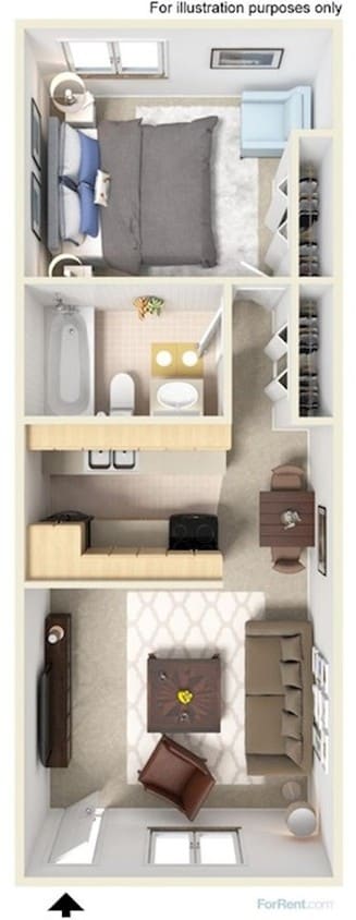 Floor Plan - 1x1 - Standard