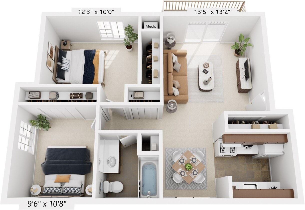Floor Plan - Two Bedroom - Expanded