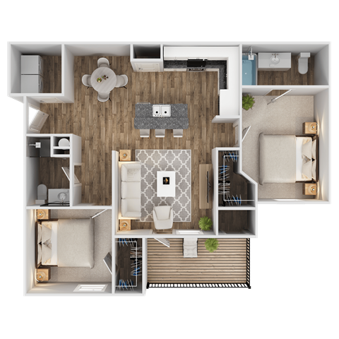 Floor Plan - 2 Bed 2 Bath