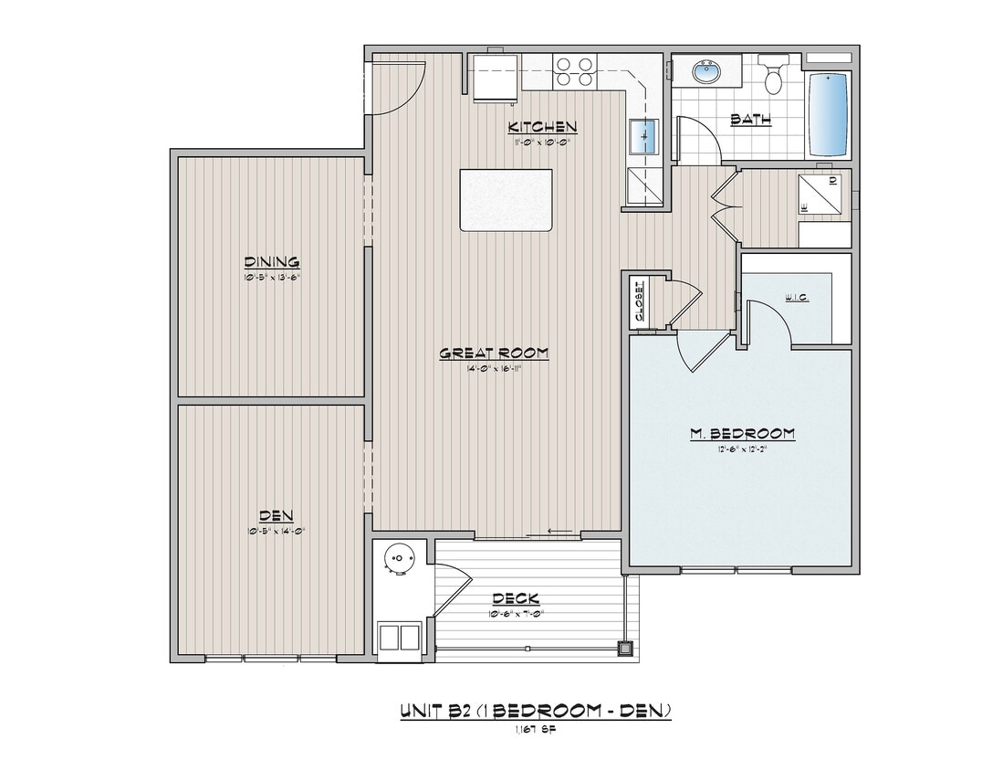 1 Bedroom Apartment with Den - 1 Bed x 1 Bath w Den and Dining Room