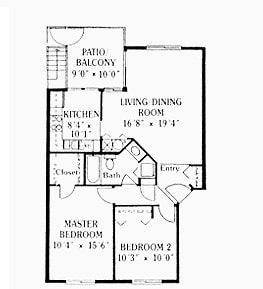 2A - 2 Bedroom 1 Bath