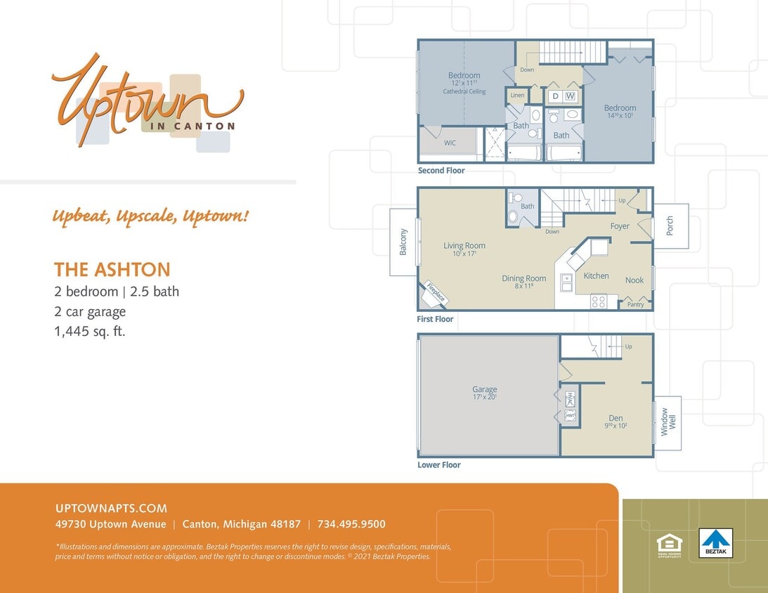Floor Plan - The Ashton - includes a 2 car attached garage