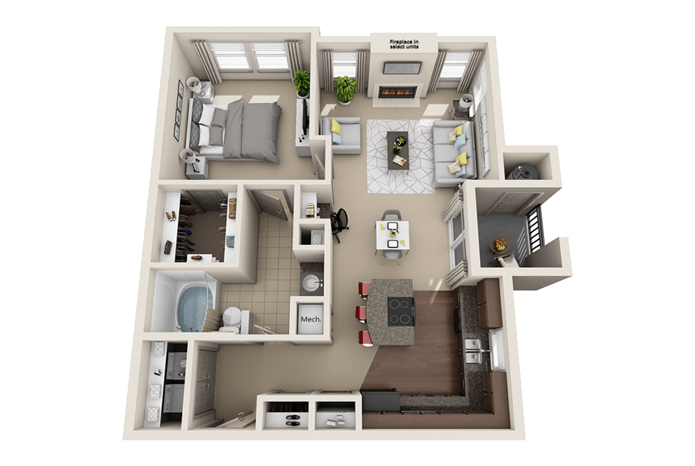 Floor Plan - One Bedroom (G)