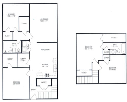 Floor Plan - 4 Bd Townhouse