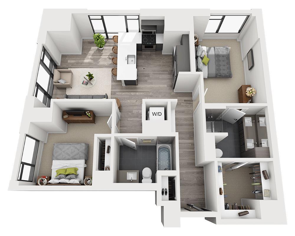 Floor Plan - Two Bedroom B2AD